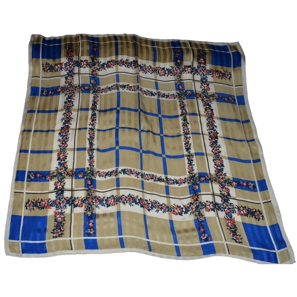 Vtg 60s Albert Nipon Square Scarf 30X30 Floral square style